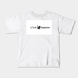 C'est mignon french cat art Kids T-Shirt